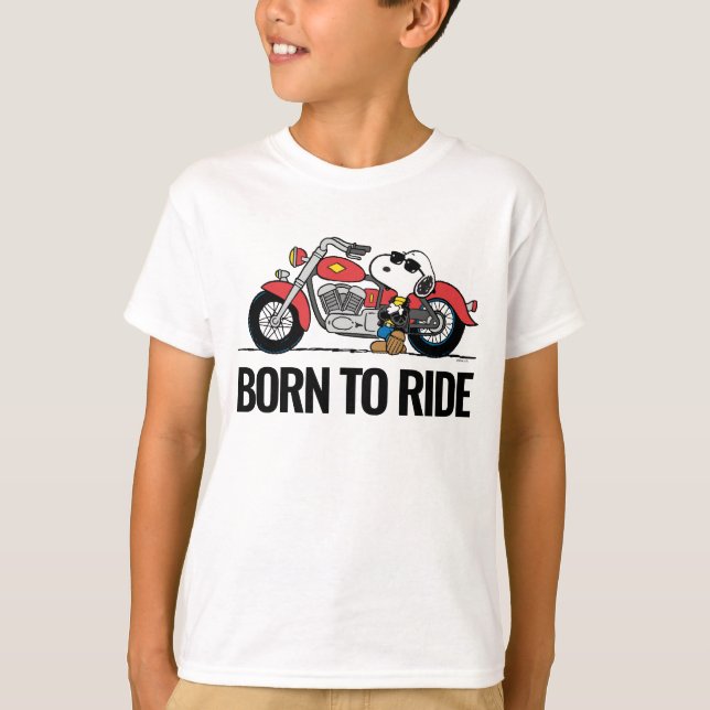 Peanuts | Snoopy & His Motorcycle T-Shirt (Front)