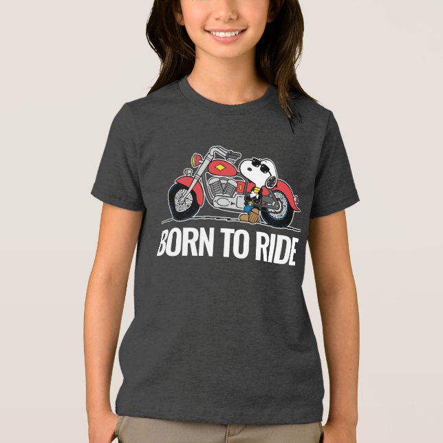 Peanuts | Snoopy & His Motorcycle Tri-Blend Shirt (Front)