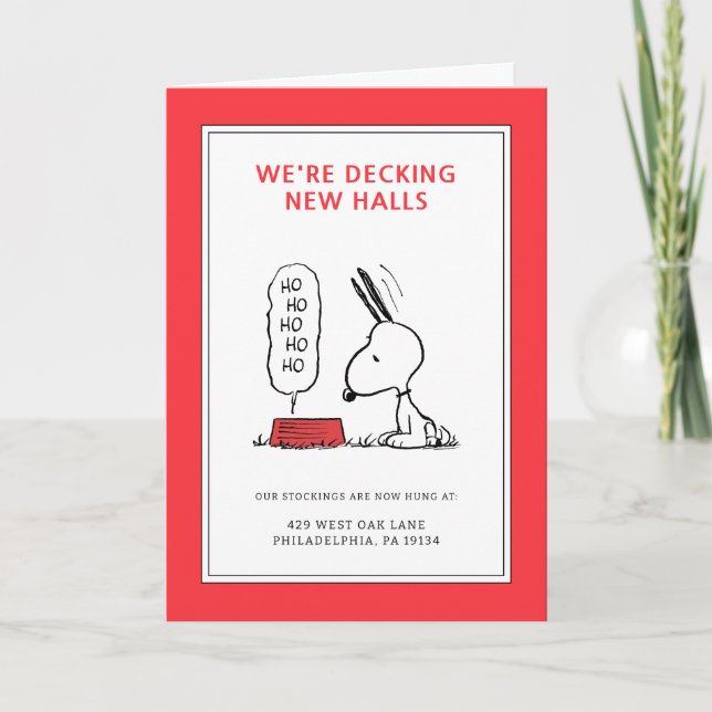 Peanuts | Snoopy Ho Ho Ho Food Dish Holiday Card (Front)