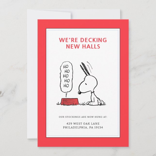 Peanuts | Snoopy Ho Ho Ho Food Dish Holiday Card (Front)