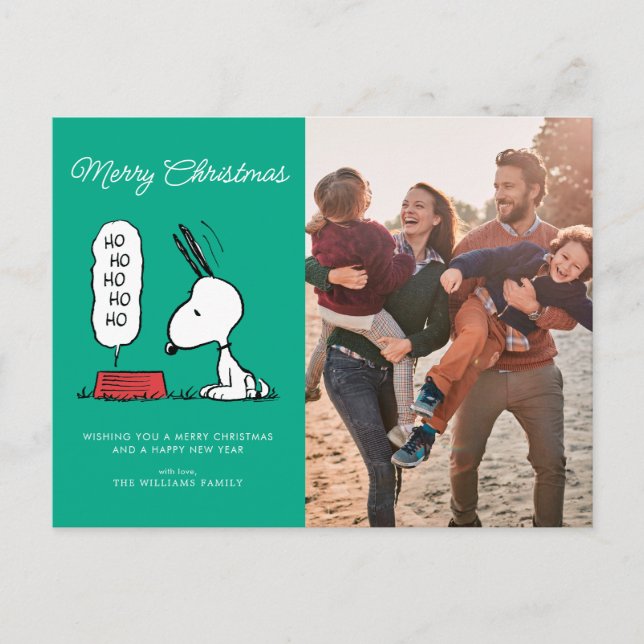 Peanuts | Snoopy Ho Ho Ho Food Dish Holiday Postcard (Front)