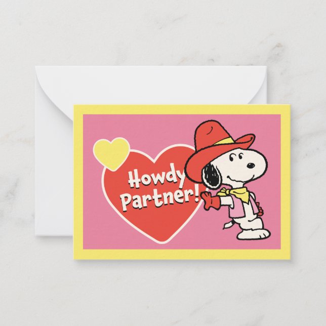 Peanuts | Snoopy Howdy Valentine Card (Front)