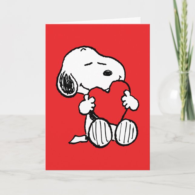 Peanuts | Snoopy Hugging Heart | Add Your Photo Card (Front)