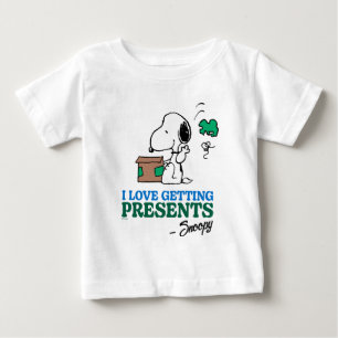 Peanuts   Snoopy I Love Getting Presents Baby T-Shirt