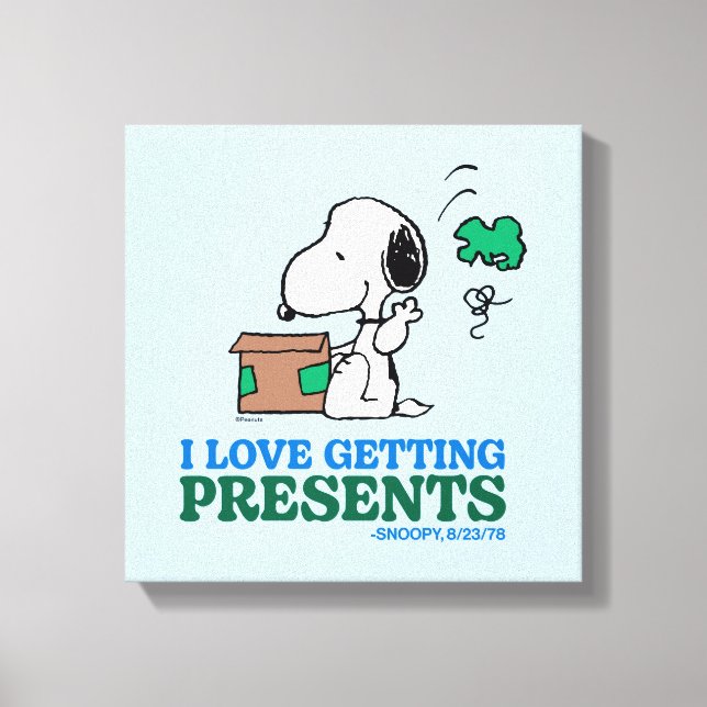 Peanuts | Snoopy I Love Getting Presents Canvas Print (Front)