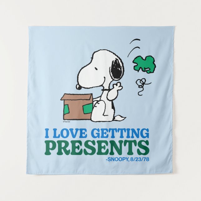 Peanuts | Snoopy I Love Getting Presents Tapestry (Front)