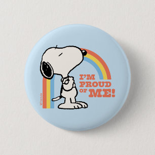 Peanuts   Snoopy I'm Proud of Me 6 Cm Round Badge