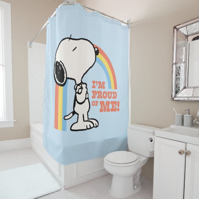 Peanuts | Snoopy I'm Proud of Me Shower Curtain (In Situ)