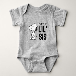 Peanuts Snoopy I'm the Little Sister Baby Bodysuit