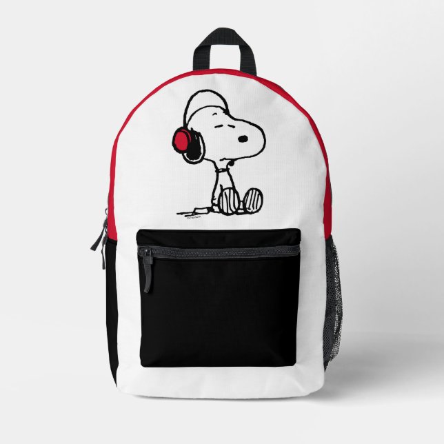 Peanuts | Snoopy in Headsets Printed Backpack (Front)