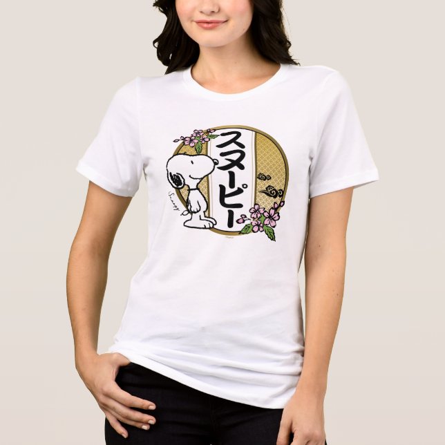Peanuts | Snoopy Japanese Cherry Blossom Tri-Blend Shirt (Front)