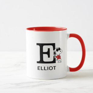 Peanuts   Snoopy "Joe Cool"   Name & Monogram E Mug
