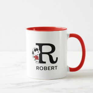 Peanuts Snoopy "Joe Cool" Name & Monogram R Mug