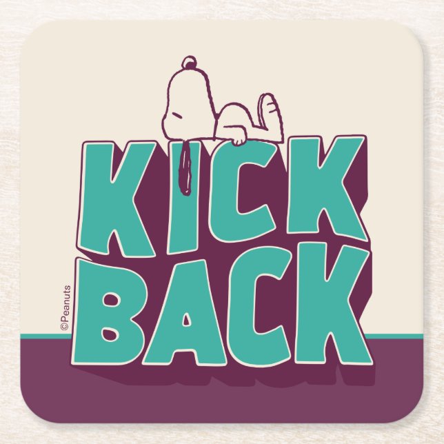 Peanuts | Snoopy Kickback Square Paper Coaster (Front)