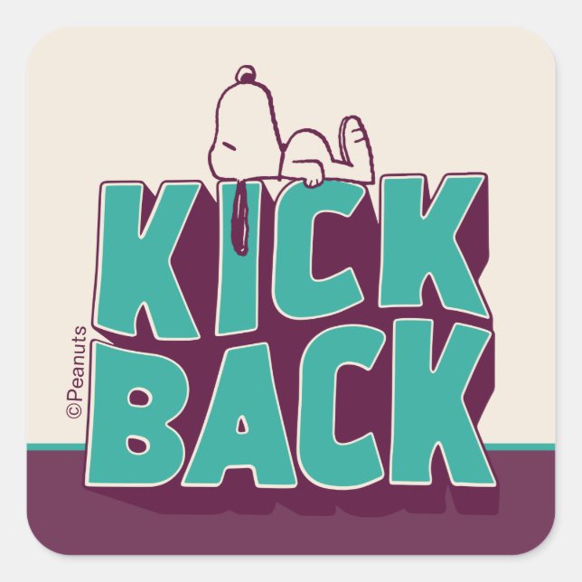 Peanuts | Snoopy Kickback Square Sticker (Front)