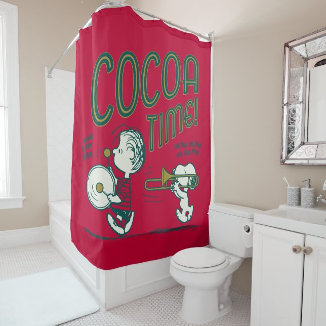 Peanuts | Snoopy & Linus Cocoa Time Shower Curtain (In Situ)