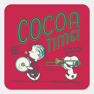 Peanuts Snoopy & Linus Cocoa Time Square Sticker