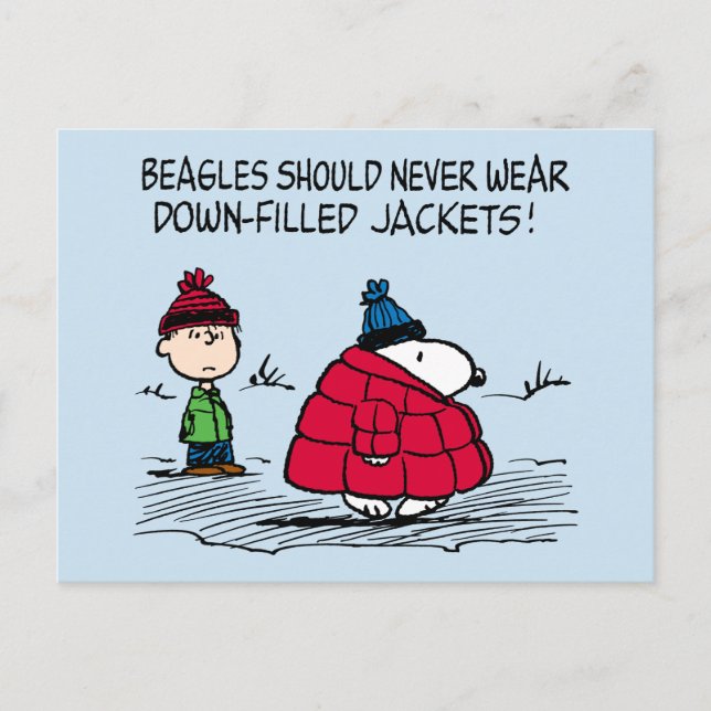 Peanuts | Snoopy & Linus Down Filled Jacket Postcard (Front)