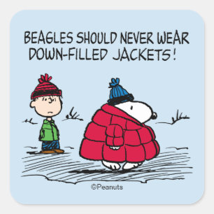 Peanuts   Snoopy & Linus Down Filled Jacket Square Sticker