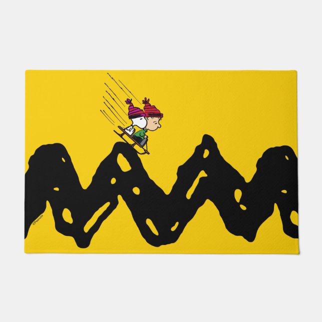 Peanuts | Snoopy & Linus Sled Ride Doormat (Front)