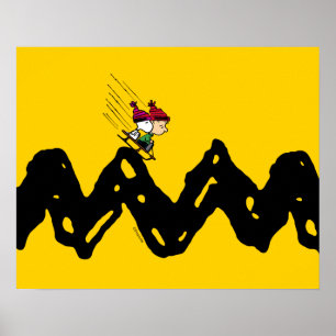 Peanuts Snoopy & Linus Sled Ride Poster