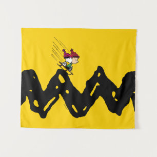 Peanuts Snoopy & Linus Sled Ride Tapestry