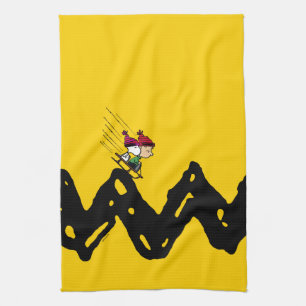 Peanuts   Snoopy & Linus Sled Ride Tea Towel