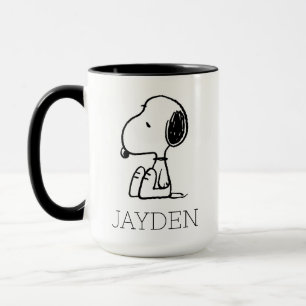 Peanuts   Snoopy Looking Down   Add Your Name Mug