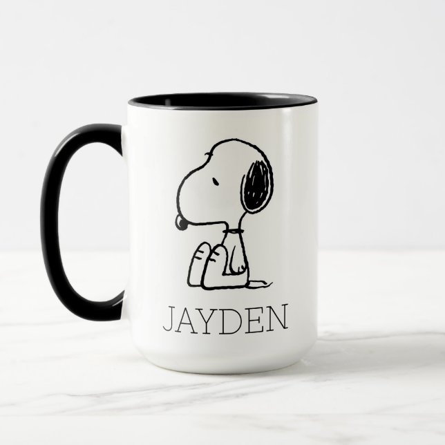 Peanuts | Snoopy Looking Down | Add Your Name Mug (Left)
