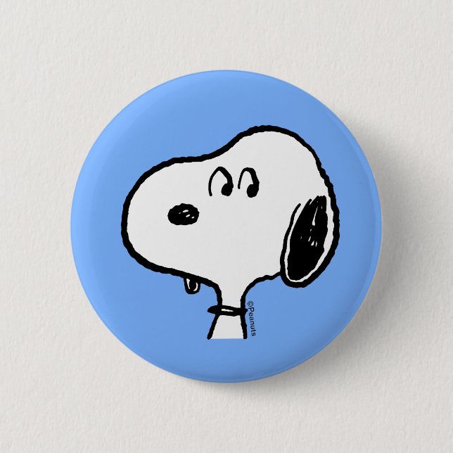 Peanuts | Snoopy Looks 6 Cm Round Badge (Front)