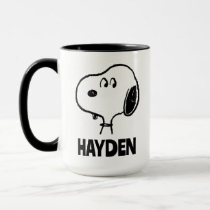 Peanuts   Snoopy Looks   Add Your Name Mug