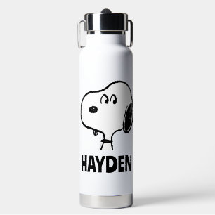 Peanuts   Snoopy Looks   Add Your Name Water Bottle