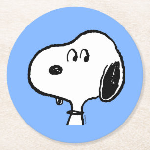 Peanuts Snoopy Looks Round Paper Coaster
