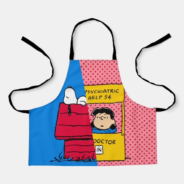 Peanuts | Snoopy & Lucy Half & Half Apron (Front)