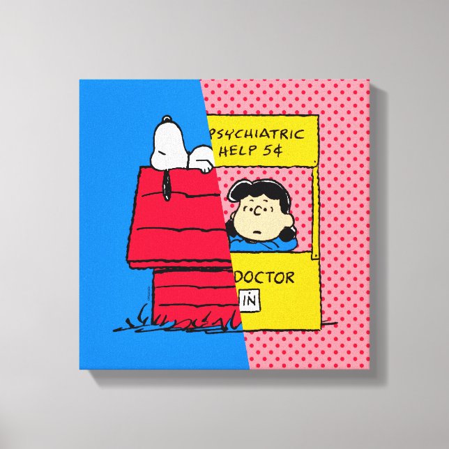 Peanuts | Snoopy & Lucy Half & Half Canvas Print (Front)