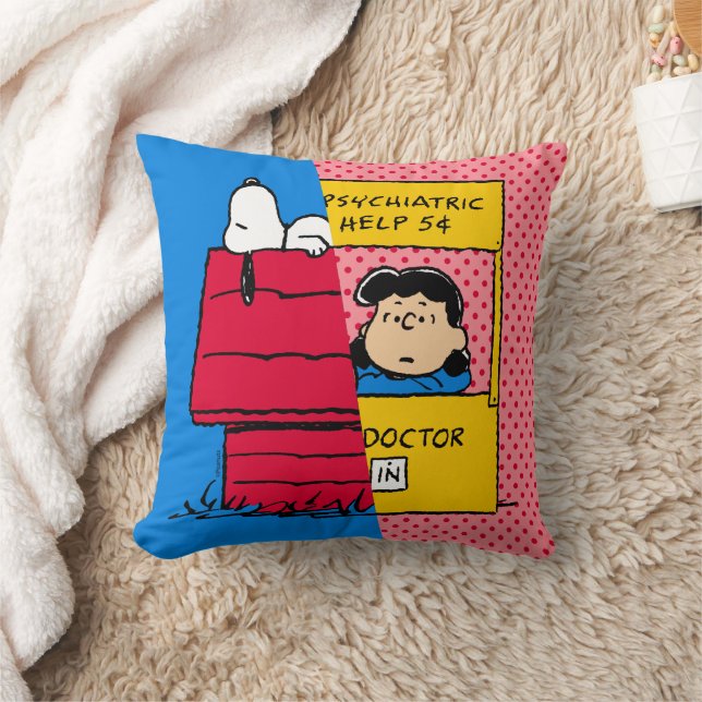 Peanuts | Snoopy & Lucy Half & Half Cushion (Blanket)