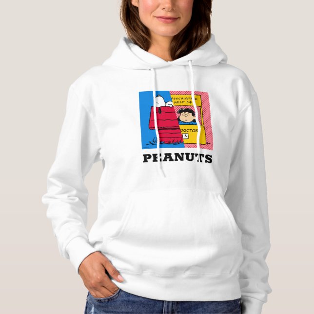 Peanuts | Snoopy & Lucy Half & Half Hoodie (Front)