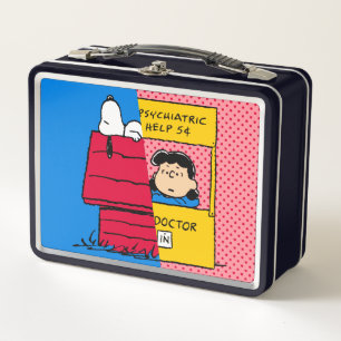 Peanuts Snoopy & Lucy Half & Half Metal Lunch Box