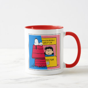 Peanuts   Snoopy & Lucy Half & Half Mug