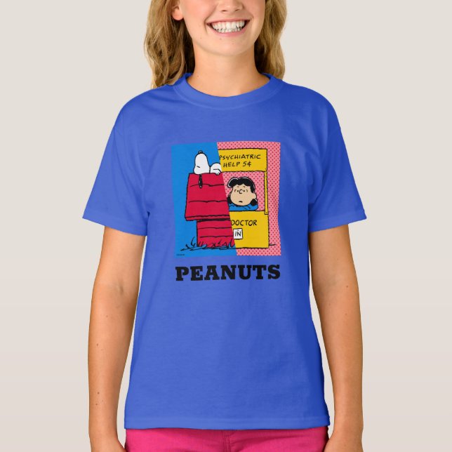 Peanuts | Snoopy & Lucy Half & Half T-Shirt (Front)