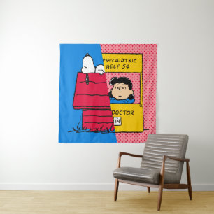 Peanuts Snoopy & Lucy Half & Half Tapestry