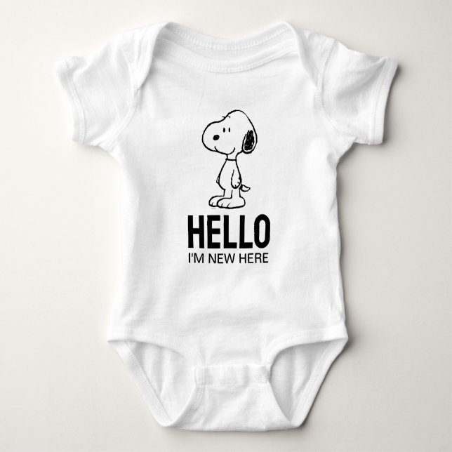Peanuts Snoopy | |'m New Here Baby Bodysuit (Front)