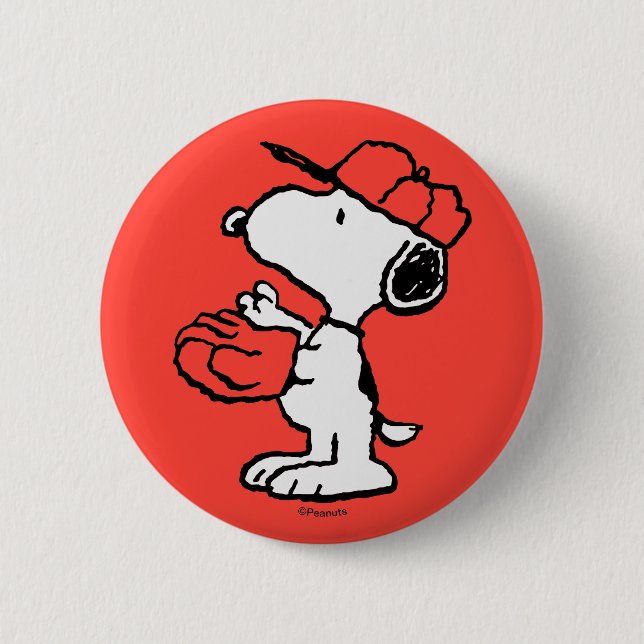 Peanuts | Snoopy Making the Catch 6 Cm Round Badge (Front)