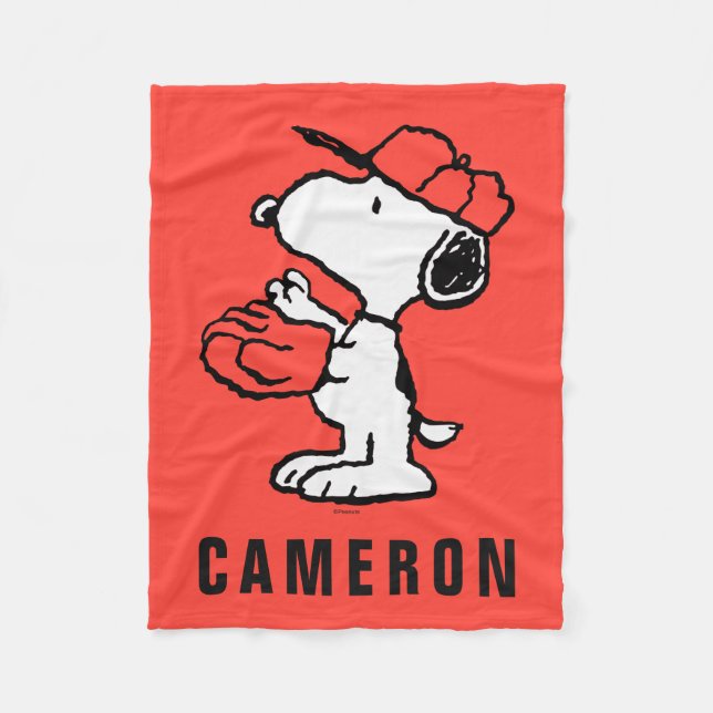 Peanuts | Snoopy Making the Catch Fleece Blanket (Front)