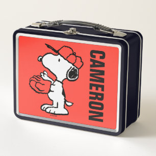 Peanuts Snoopy Making the Catch Metal Lunch Box