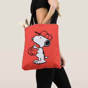 Peanuts   Snoopy Making the Catch Tote Bag