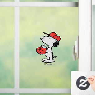 Peanuts   Snoopy Making the Catch Window Cling