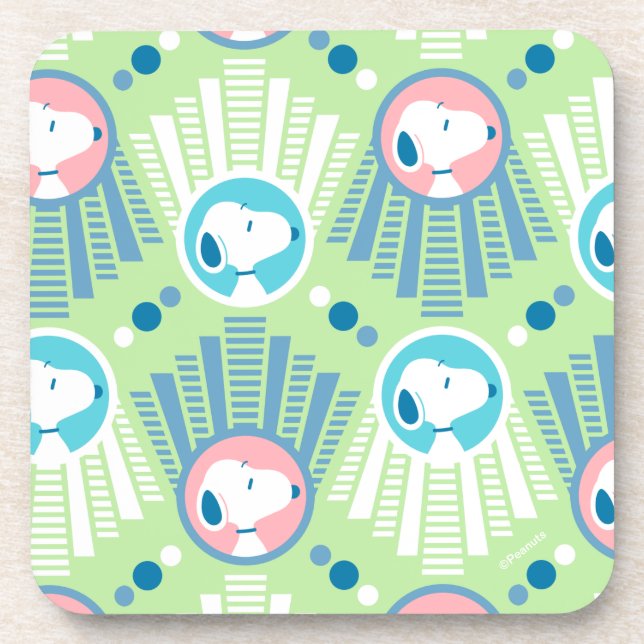 Peanuts | Snoopy Mint Green Deco Dreams Pattern Coaster (Front)