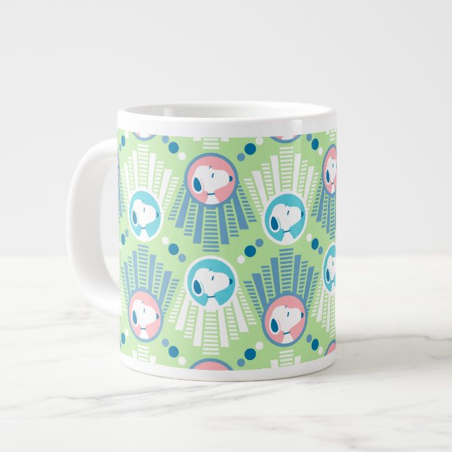 Peanuts | Snoopy Mint Green Deco Dreams Pattern Large Coffee Mug (Front Left)