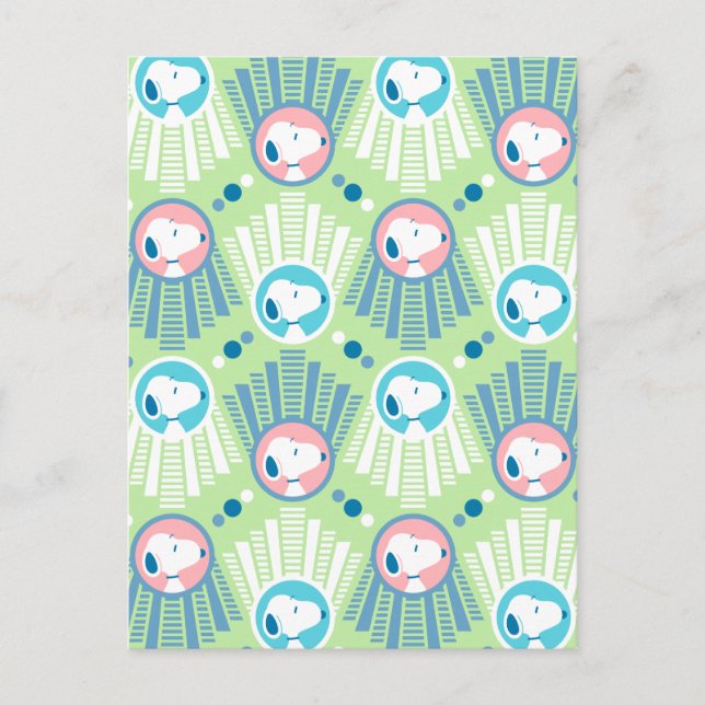Peanuts | Snoopy Mint Green Deco Dreams Pattern Postcard (Front)